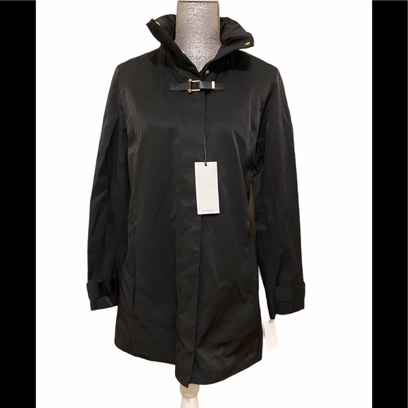 NWT Cole Haan Stowaway Hood Zip Jacket Black M
